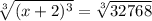 \sqrt[3]{(x+2)^3}=\sqrt[3]{32768}