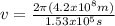 v = \frac{2\pi(4.2x10^{8}m)}{1.53x10^{5}s}