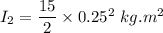 I_2=\dfrac{15}{2}\times 0.25^2\ kg.m^2