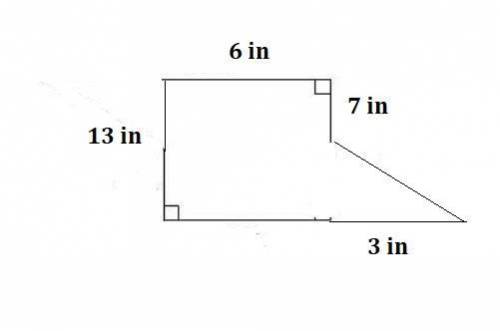 What is the area of this composite shape? Enter your answer in the box. in² The image shows a polygo