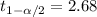 t_{1-\alpha/2}=2.68