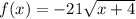 f(x)=-21\sqrt{x+4}