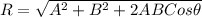 R=\sqrt{A^{2}+B^{2}+2ABCos\theta }