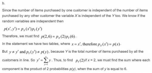 The number of customers in line at a supermarket express checkout counter is a random variable whose