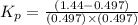 K_p=\frac{(1.44-0.497)}{(0.497)\times (0.497)}