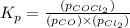 K_p=\frac{(p_{COCl_2})}{(p_{CO})\times (p_{Cl_2})}