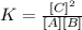 K=\frac{[C]^2}{[A][B]}