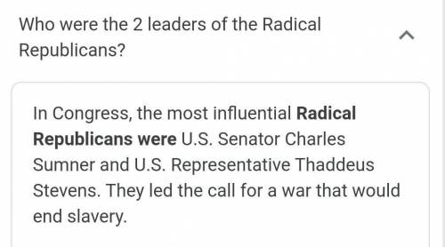 Thaddeus Stevens and ____________ were leaders of the Radical Republicans. a. Jefferson Davis c. And