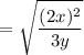 $=\sqrt{\frac{(2 x)^{2}}{3 y}}