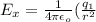 E_{x} = \frac{1}{4\pi \epsilon_{o}}(\frac{q_{1}}{r^{2}}