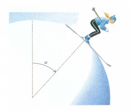 At what point does she lose contact with the snowball and fly off at a tangent? That is