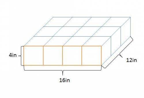 A manufacture ships its product in boxes with edges of 4 inches Is 12 boxes are put in a carton and