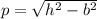 p =  \sqrt{h {}^{2} - {b}^{2}  }