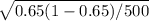 \sqrt{0.65(1-0.65)/500}