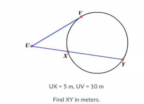 UX = 5 m, UV = 10 mFind XY in meters.