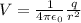 V = \frac{1}{4\pi\epsilon_0}\frac{q}{r^2}