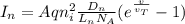 I_{n} = Aqn_{i} ^2 \frac{D_{n} }{L_{n} N_{A} } (e^\frac{v}{v_{T} } - 1)