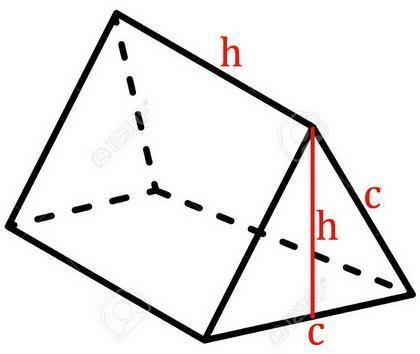 A right prism has a base that is an equilateral triangle. The height of the prism is equal to the he