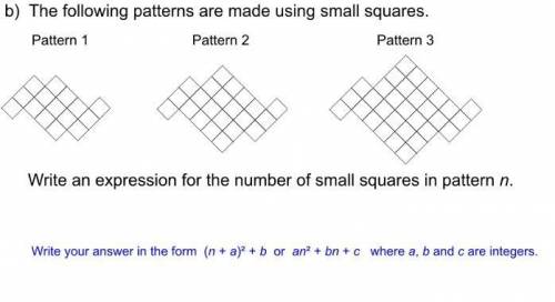 The following patterns are made of small squares.write an expression for the number of small squares