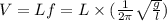 V=Lf= L\times (\frac {1}{2\pi} \sqrt {\frac {g}{l}})