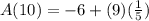 A(10)=-6+(9)(\frac{1}{5} )
