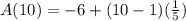 A(10)=-6+(10-1)(\frac{1}{5} )