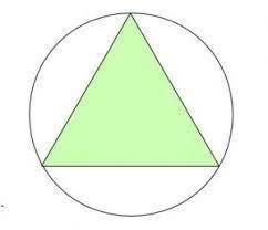 Find the area of a circle circumscribed about an equilateral triangle whose side is 18 inches long.