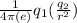 \frac{1}{4\pi(e) } q_{1} (\frac{q_{2} }{r^{2} } )