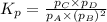 K_p=\frac{p_C\times p_D}{p_A\times (p_B)^2}