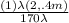 \frac{(1) \lambda (2,.4m)}{170 \lambda}