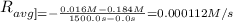R_{avg]=-\frac{0.016 M-0.184 M}{1500.0 s-0.0 s}=0.000112 M/s