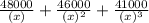 \frac{48000}{(x)} +\frac{46000}{(x)^2} +\frac{41000}{(x)^3}