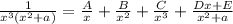 \frac{1}{x^3(x^2+a)}=\frac{A}{x}+\frac{B}{x^2}+\frac{C}{x^3}+\frac{Dx+E}{x^2+a}