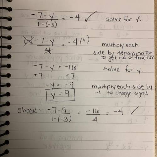 17. (-3, y) and (1, -7); m = -4