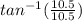 tan^{-1}(\frac{10.5}{10.5})