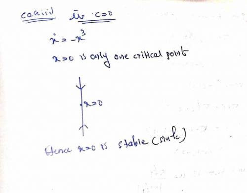 In the last homework, you analyzed the equation ˙x = cx − x 3 graphically, for c positive, zero and