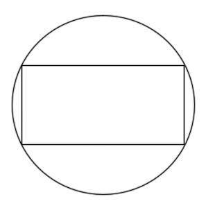 A rectangle that is x feet wide is inscribed in a circle of radius 25 feet. Express the area of the