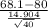 \frac{68.1-80}{\frac{14.904}{\sqrt{40} } }