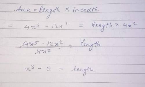 Write an expession for the length of the rectangle. (Hint: Factor the area binomial and recall that