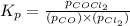 K_p=\frac{p_{COCl_2}}{(p_{CO})\times (p_{Cl_2})}