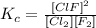 K_c=\frac{[ClF]^2}{[Cl_2][F_2]}