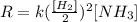 R=k(\frac{[H_2]}{2})^2[NH_3]
