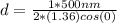 d = \frac{1* 500 nm}{2*(1.36)cos(0)}