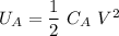 U_{A} = \dfrac{1}{2}~C_{A}~V^{2}