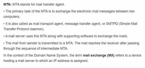Read RFC 5321 for SMTP. What does MTA stand for? Consider the following received spam email (modifie