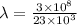 \lambda =\frac{3\times 10^8}{23\times 10^3}