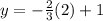 y=-\frac{2}{3} (2)+1