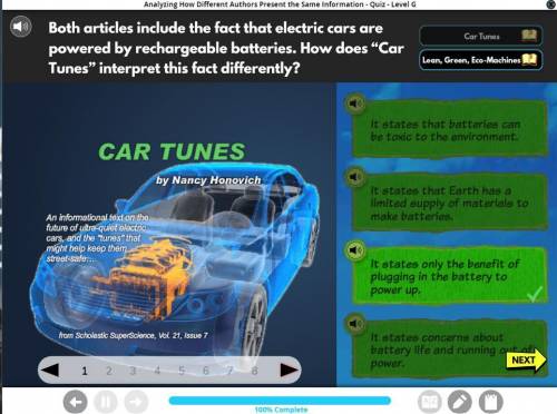 Both articles include the fact that electric cars are powered by rechargeable batteries. How does “C