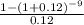 \frac{1-(1+0.12)^{-9}}{0.12}