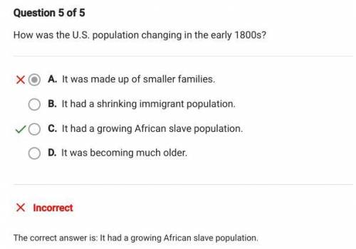 How was the U.S. population changing in the early 1800s? A. It was becoming much older. B. It was ma